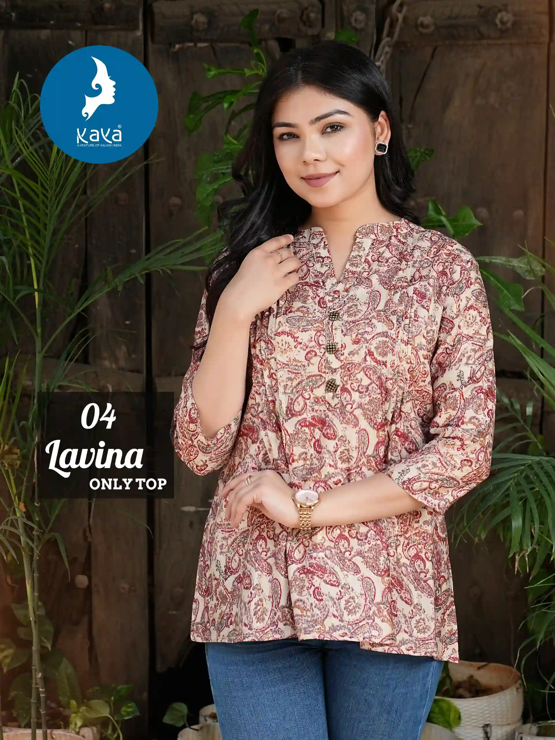 Kaya Lavina Chanderi Modal Print Wholesale Fancy Kurtis Catalog — Wholesale Kurtis, Kaya wholesale from Surat - Gallery Image 3